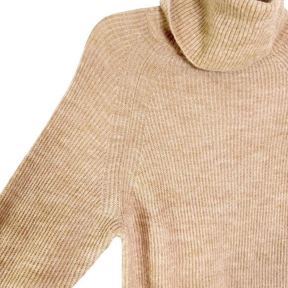 Quince Baby Alpaca Wool Knit Turtleneck Sweater Camel Size S - Picture 9 of 11